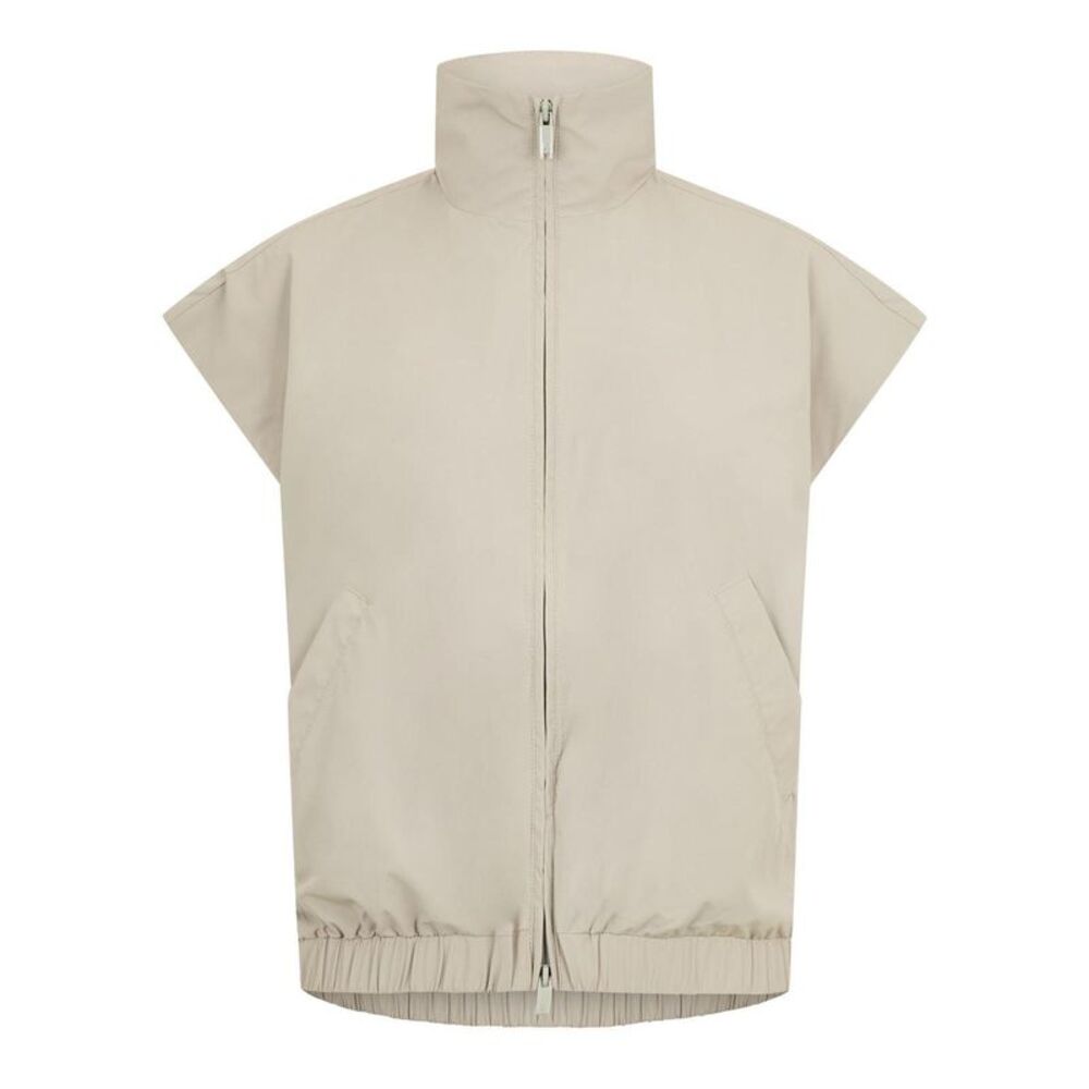 Fear Of God Essentials Womens/Ladies Full Zip Sleeveless Crop Top / Seal Grey